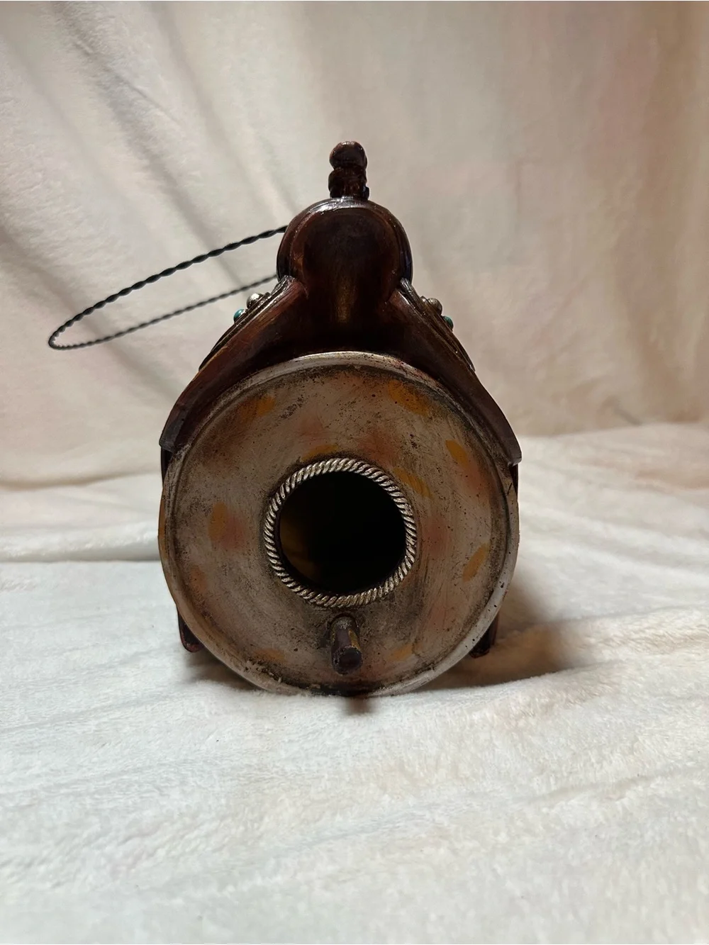 Brown Leather Saddle Birdhouse - Western Rustic Home Accent